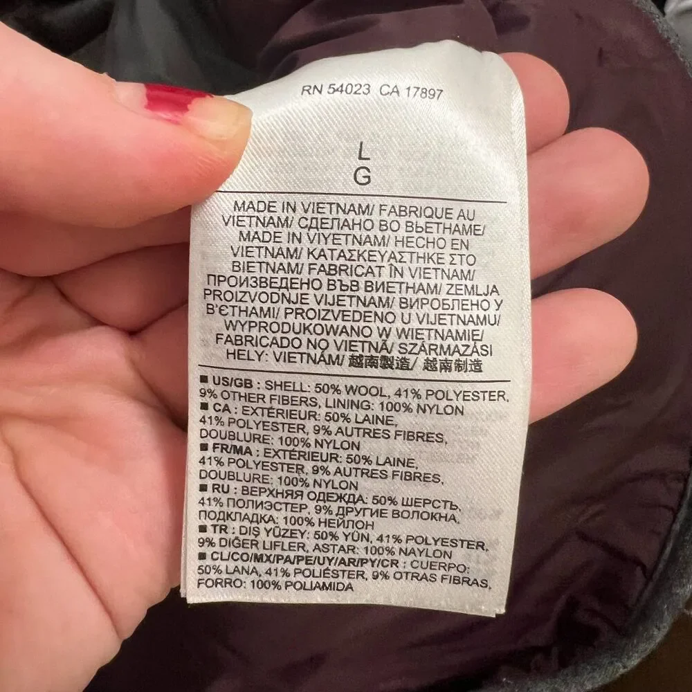 Banana Republic Men's Gray Wool Utility Vest Size L